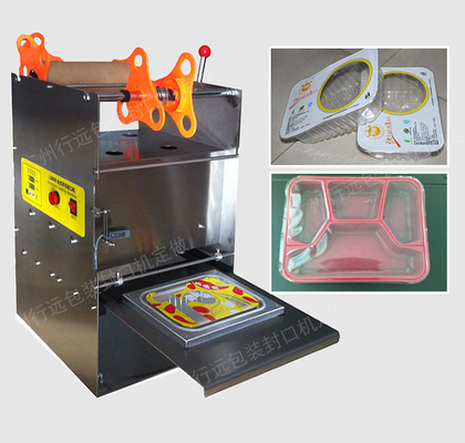 High Quality Food Table Top Lunch Box Sealing Machine / Lunch Box Sealer Machine Manual Feed With PP Film