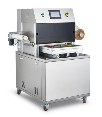 DQ400 L-E Modified Atmosphere Packaging Food Machine Meat Seafood Tray Sealing Machine With Gas Flow In Card